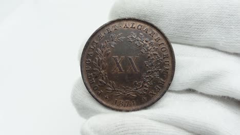 monedas antiguas. moneda de cobre portuguesa 28