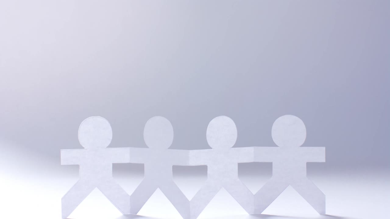 사본 공간과 함께  ⁇  배경에  ⁇  종이로 만든 손을 잡은 사람들의 클로즈업