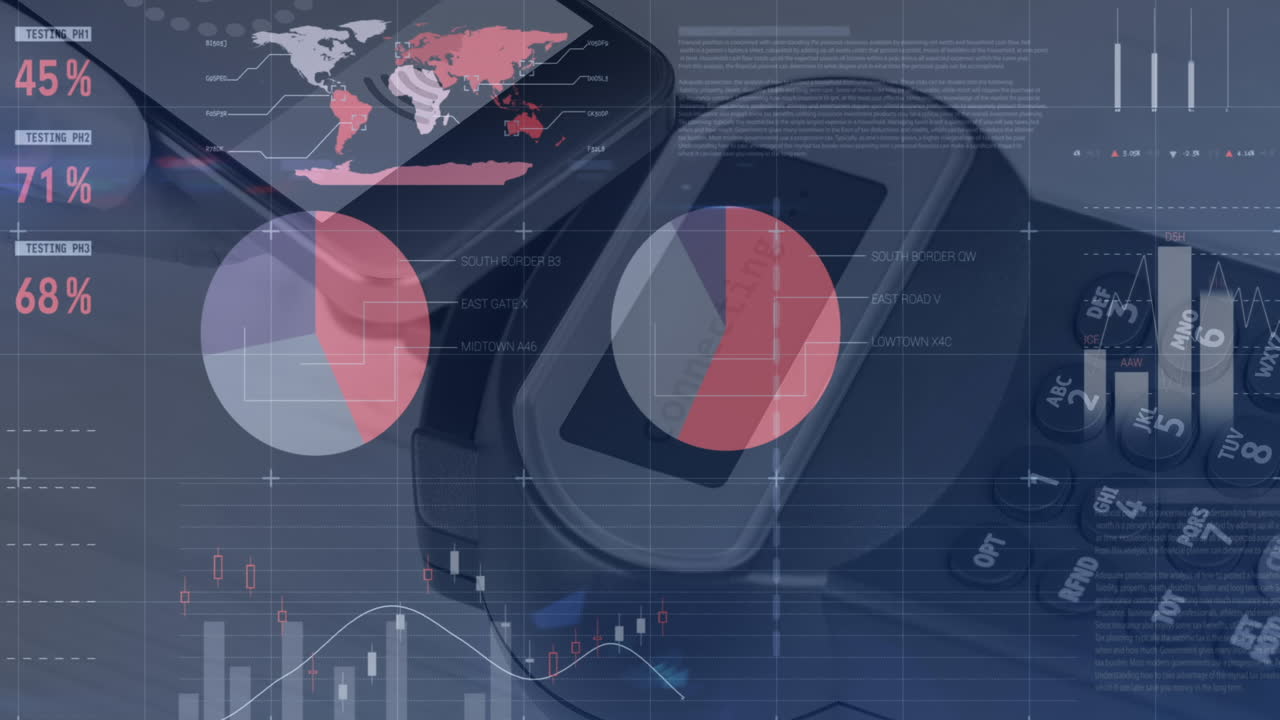 animación de gráficos a través de teléfonos inteligentes y terminales de pago