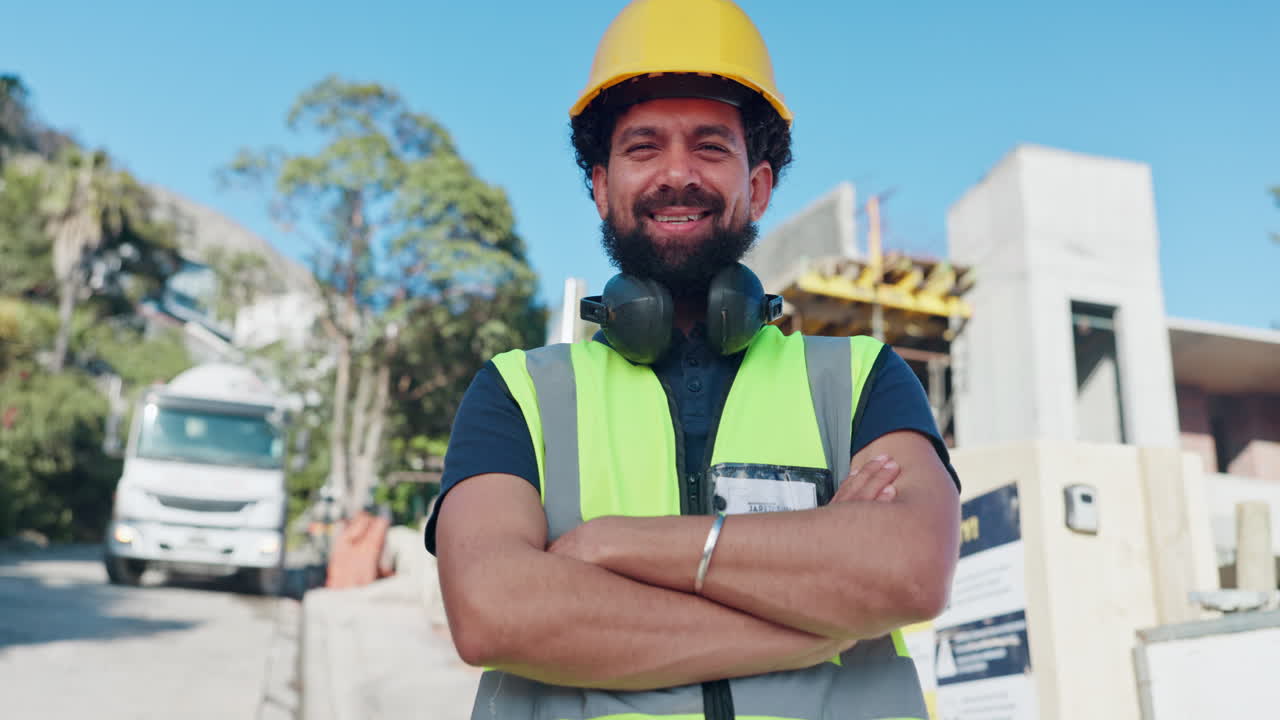 trabajador de la construcción en un sitio de construcción