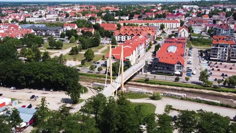 gizycko township in poland, masuria, aerial panoramic view