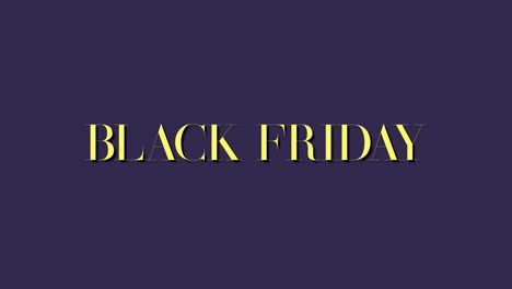 modern black friday text with geometric shapes on purple gradient