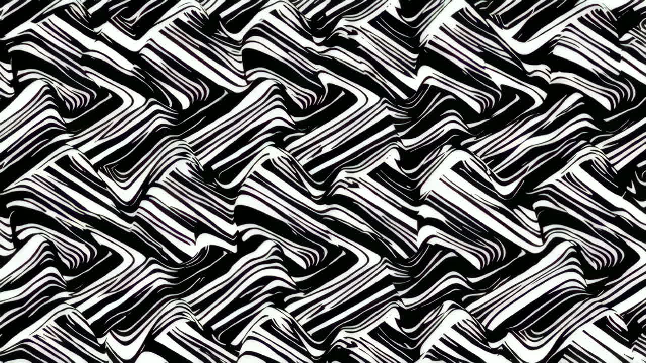 Abstract Black and White Wavy Striped Pattern