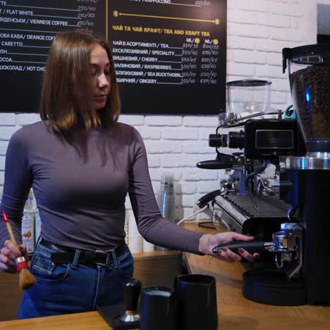 professional barista preparing coffee