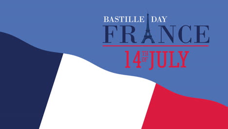 bastille day france celebration lettering with flag