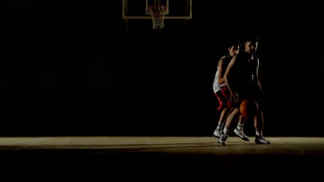 competitors playing basketball in the court 4k