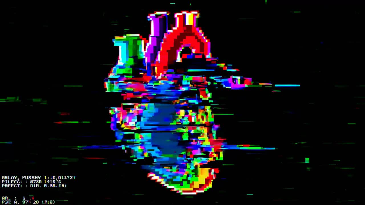 Glitched Pixel Art Heart