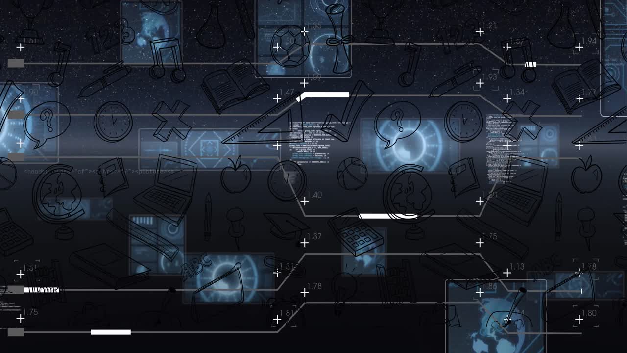 Animation of scopes and data processing over computer circuit board