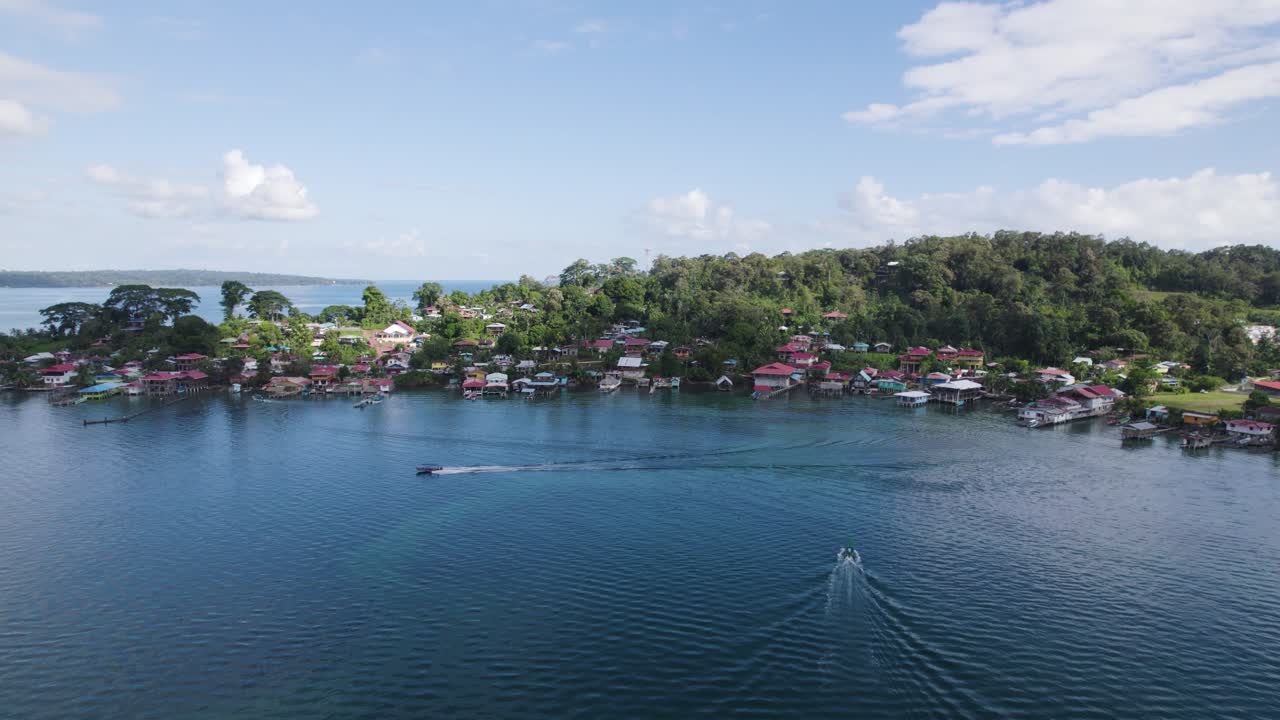 Aerial View of a Tropical Coastal Village