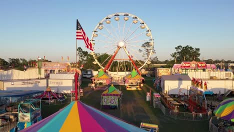 DRONE FLY OVER OF EMPTY CARNIVAL RIDES