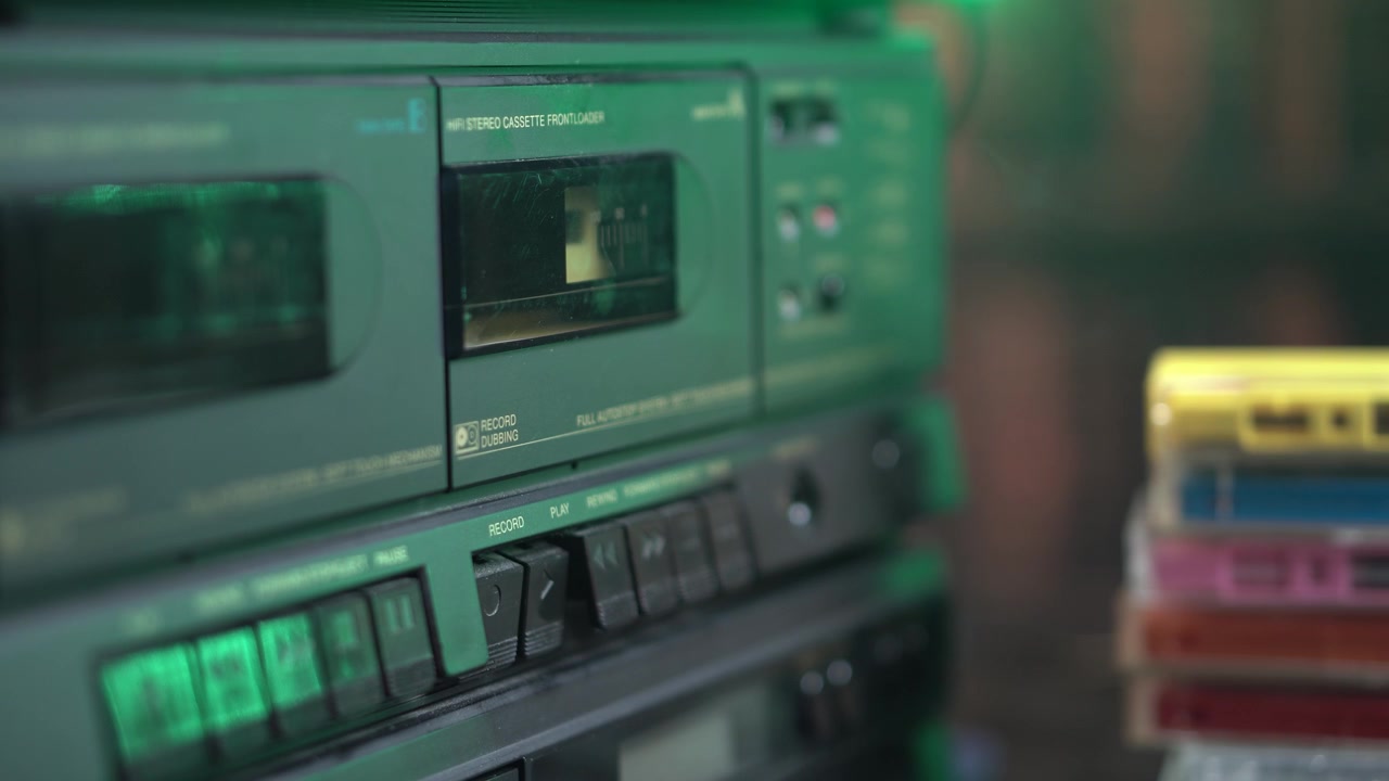 Inserimento e avvio della registrazione di audiocassette in un registratore a doppio deck