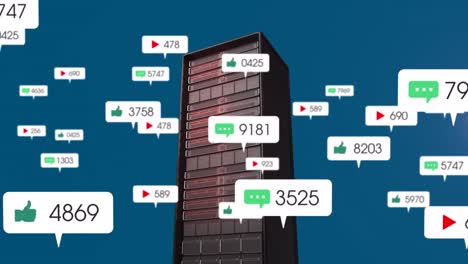 animación de los iconos de las redes sociales a través del servidor