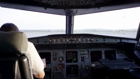 vista de la cabina del avión