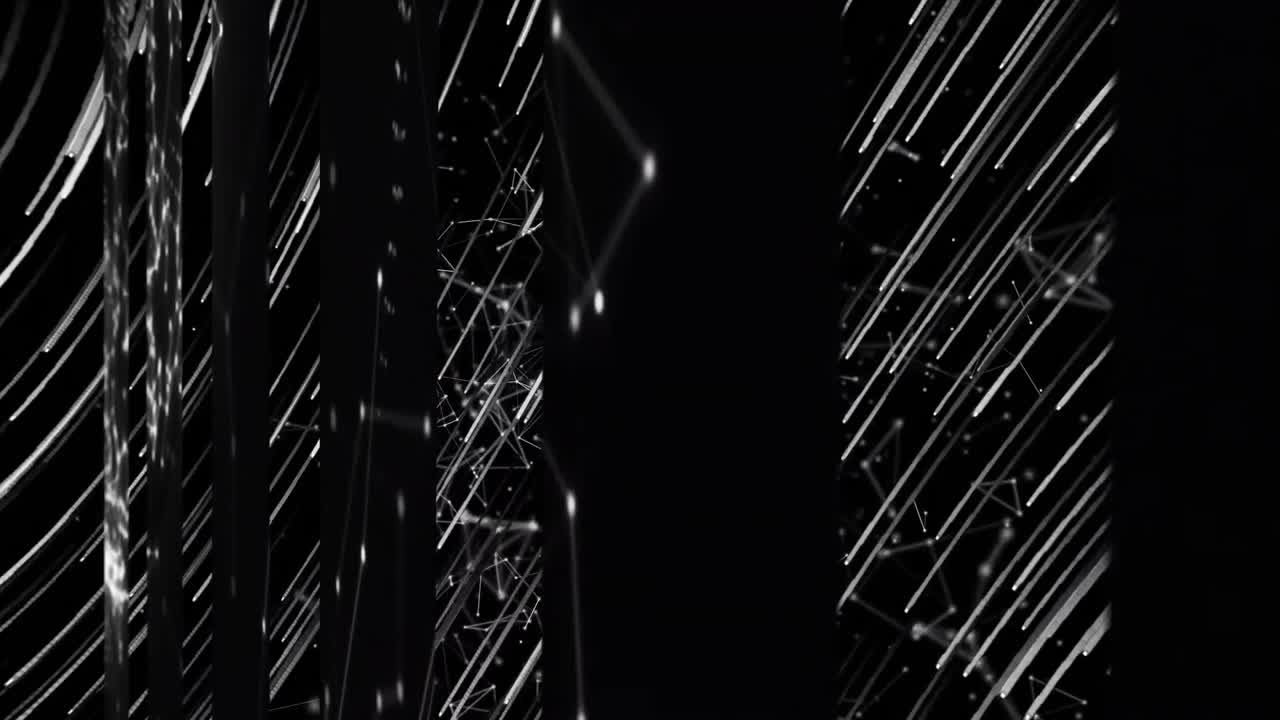 검은 바탕에 있는 반점과  선의 애니메이션