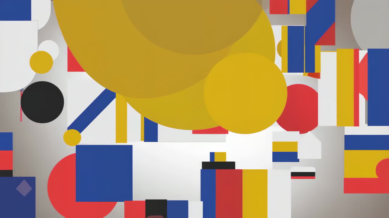 Dynamic Abstract Geometric Art with Primary Colors