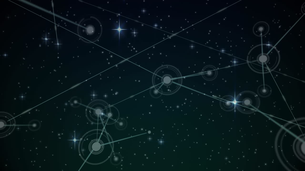 animación de estrellas a través de una red de conexiones