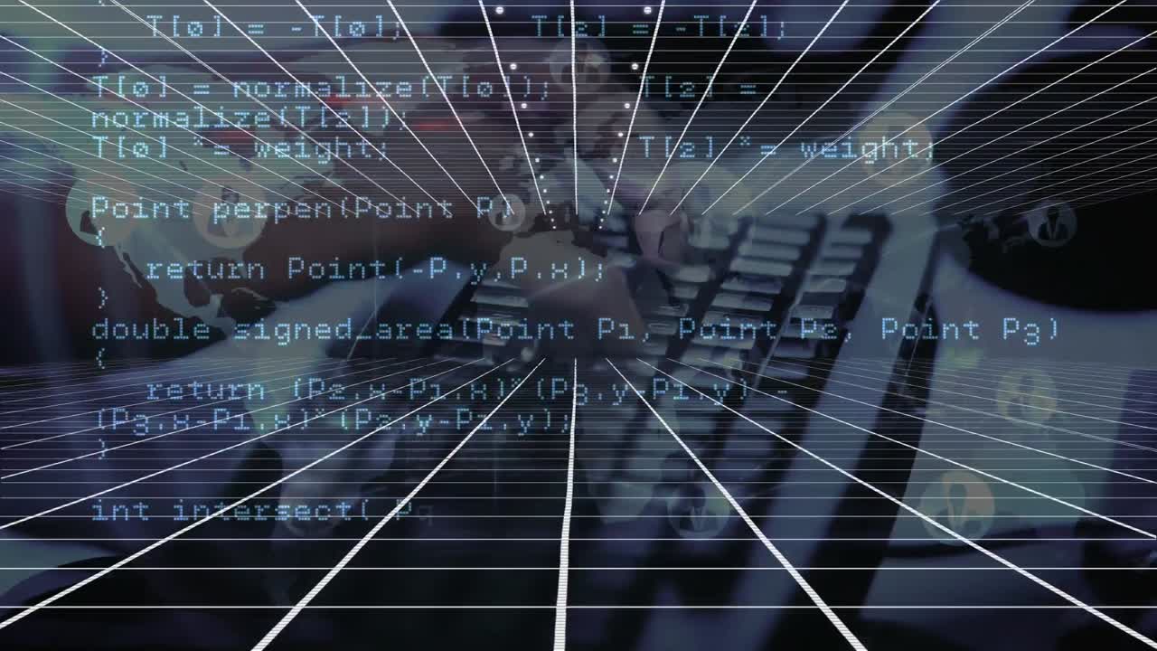animazione dell'elaborazione dei dati con reti di connessioni
