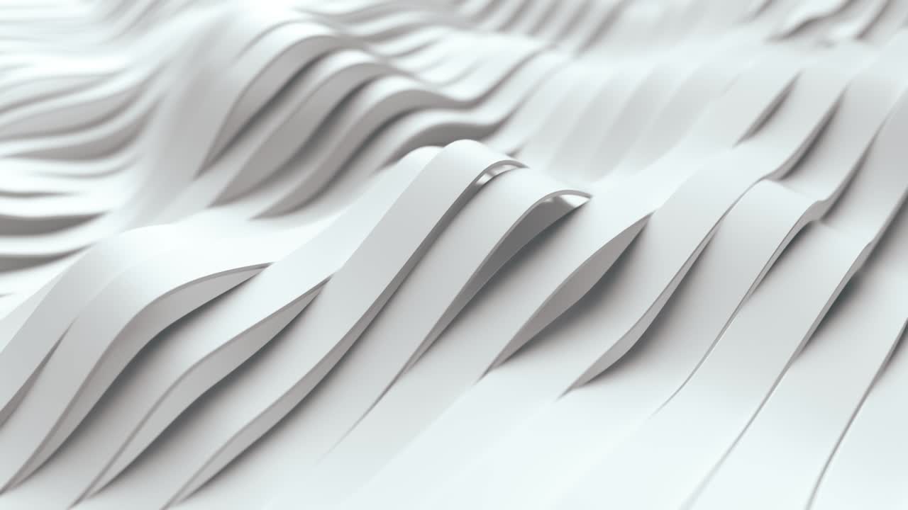 fondo abstracto con rayas onduladas blancas. plantilla de fondo negro moderno para documentos, informes y presentaciones. ciencia ficción futurista. animación 3d de bucle sin costuras