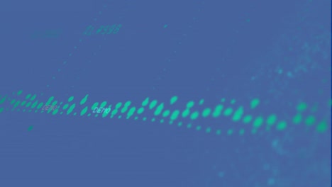 animación del procesamiento de datos financieros sobre un fondo azul