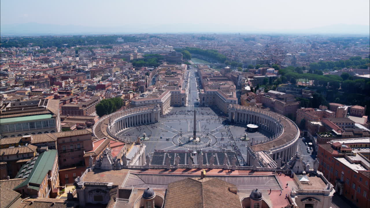 Aerial View of St. Peter's Square in Vatican City Rome