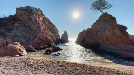 Then-sea-Bahía-de-La-Mar-Menuda-beautiful-beach-with-turquoise-water-and-thick-sands-Caribbean-blue-sea-turquoise-rocks-in-the-background-without-people