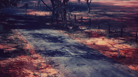 camino vacío en el interior de australia
