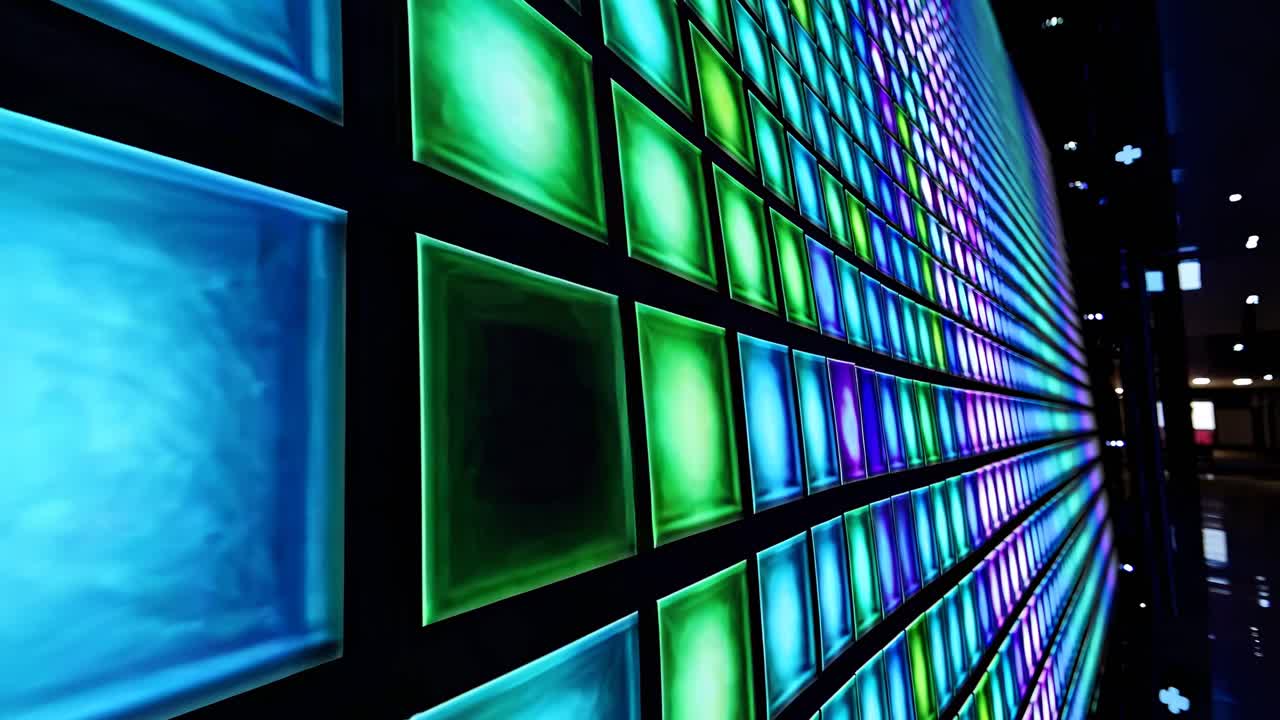 красочный дисплей на стене