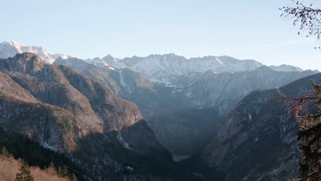 driving and looking over the highest mountain pass in slovenia of vrsic