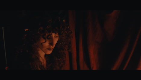 a gypsy lady shuffles the tarrot cards