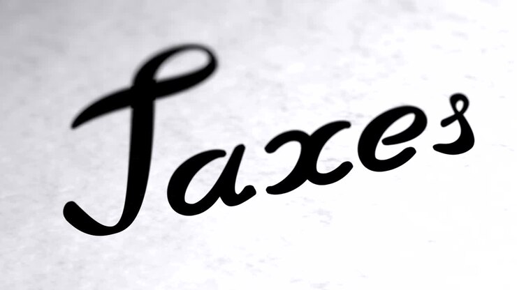 La parola "Tasse" sulla pagina. Il filmato in loop ha risoluzione 4K