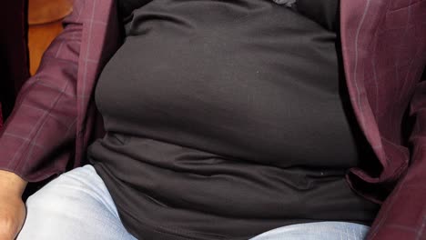 man with a large belly