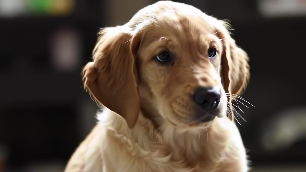 Adorable Golden Retriever Puppy Captured in Two Frames, Showcasing Playful Expressions and Playfulness, Perfect for Dog Lovers and Pet Enthusiasts
