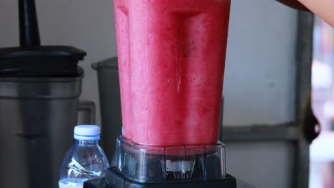 blending watermelon smoothie at a zoo location