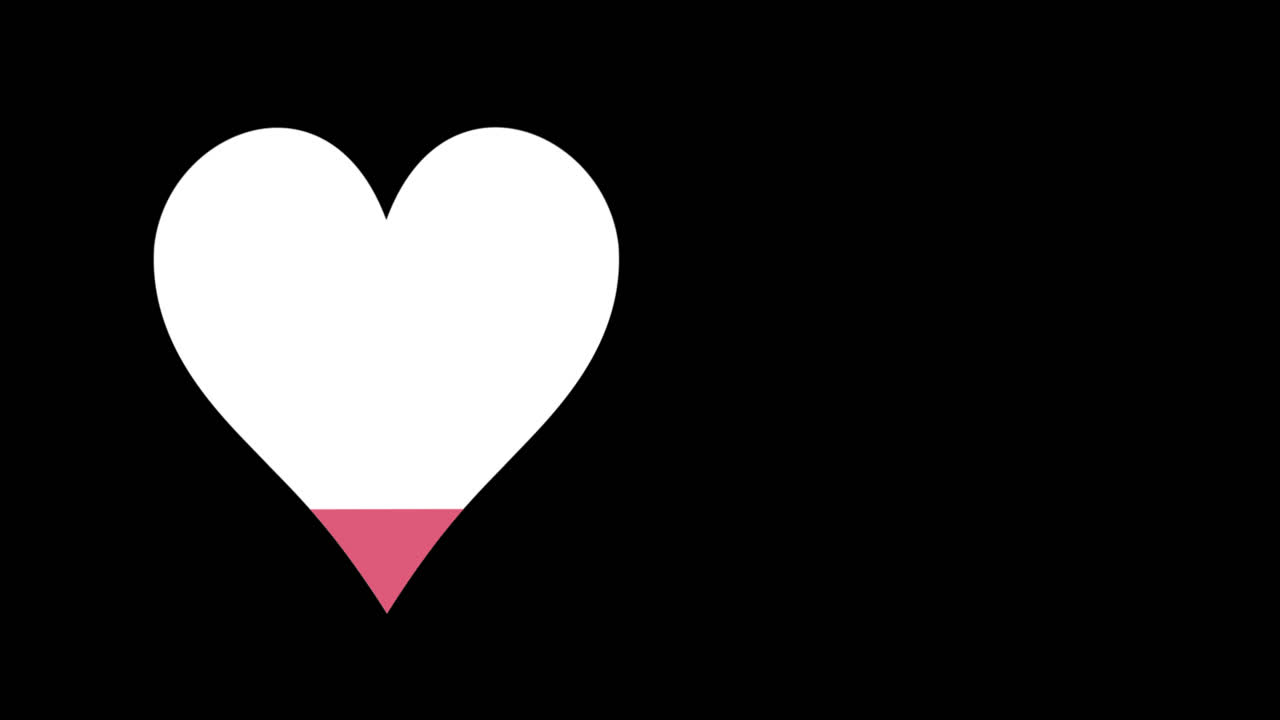 빨간색으로 가득 찬 심장 기호