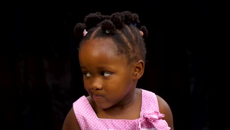 young black girl making silly faces