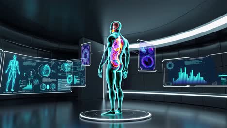 virtual human body with medical data visualization