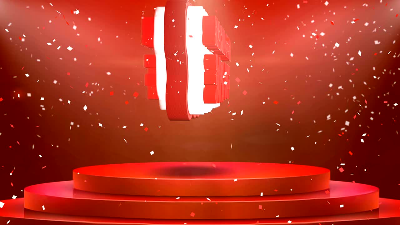 특별 할인 30% - 텍스트 애니메이션 무대 포디움 콘페티 루프 애니메이션