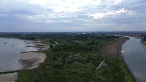 Fort-Pannerden,-Niederlande.-Luftaufnahme