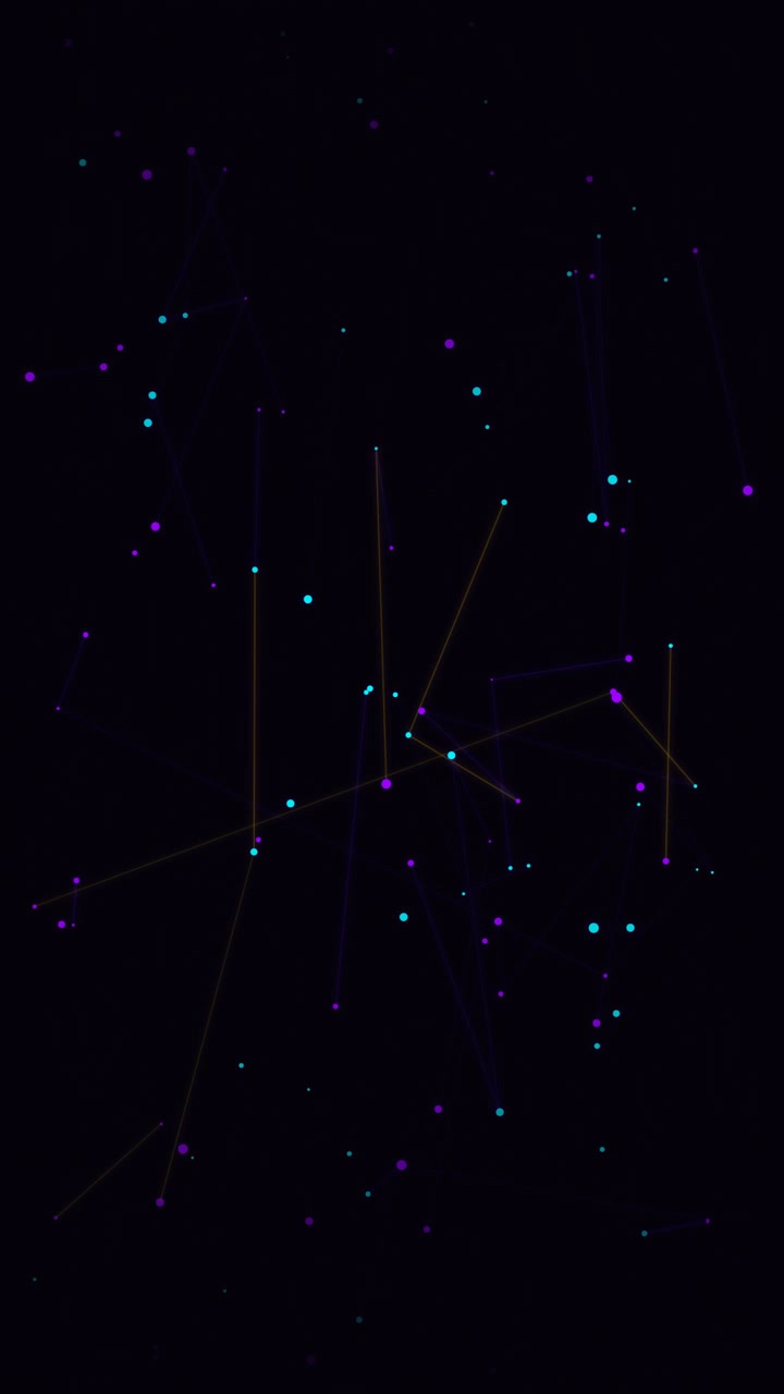 Abstract Digital Network Animation with Floating Particles and Connecting Lines