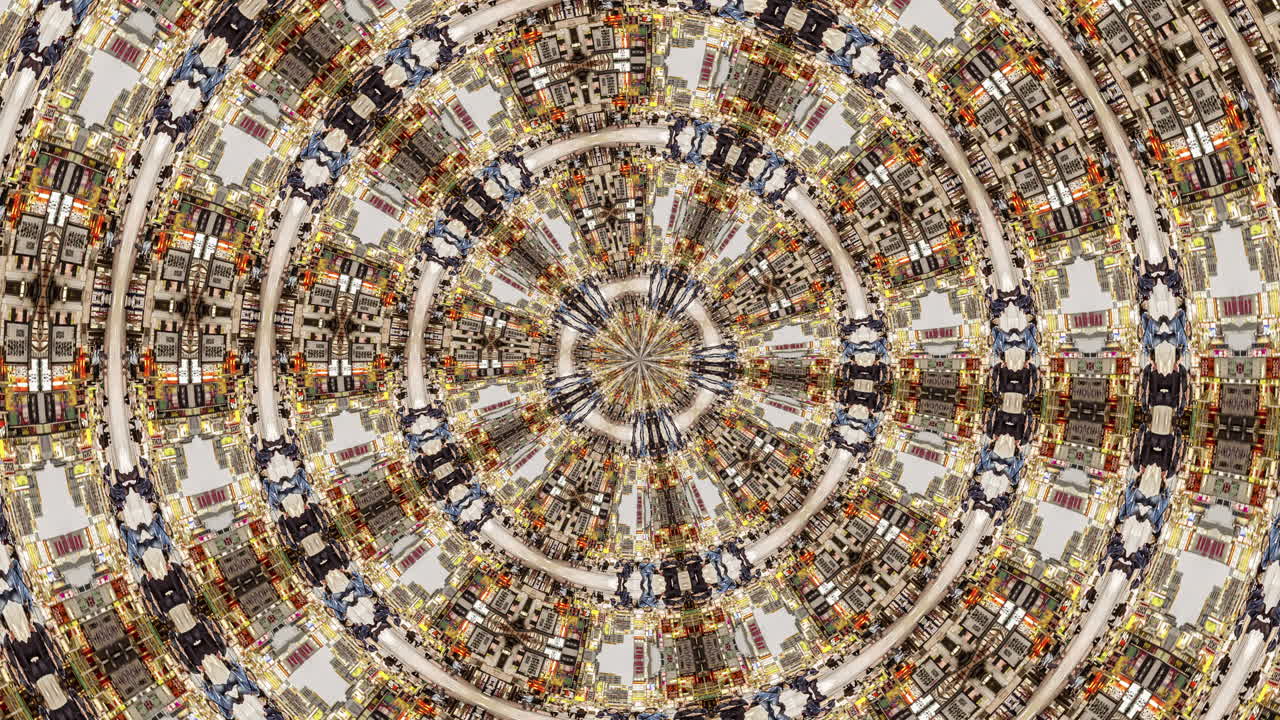 timelapse of tokyo city scene and skyline made into abstract fisheye tiny planet