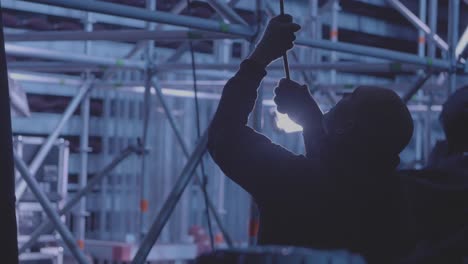 construction worker on scaffolding