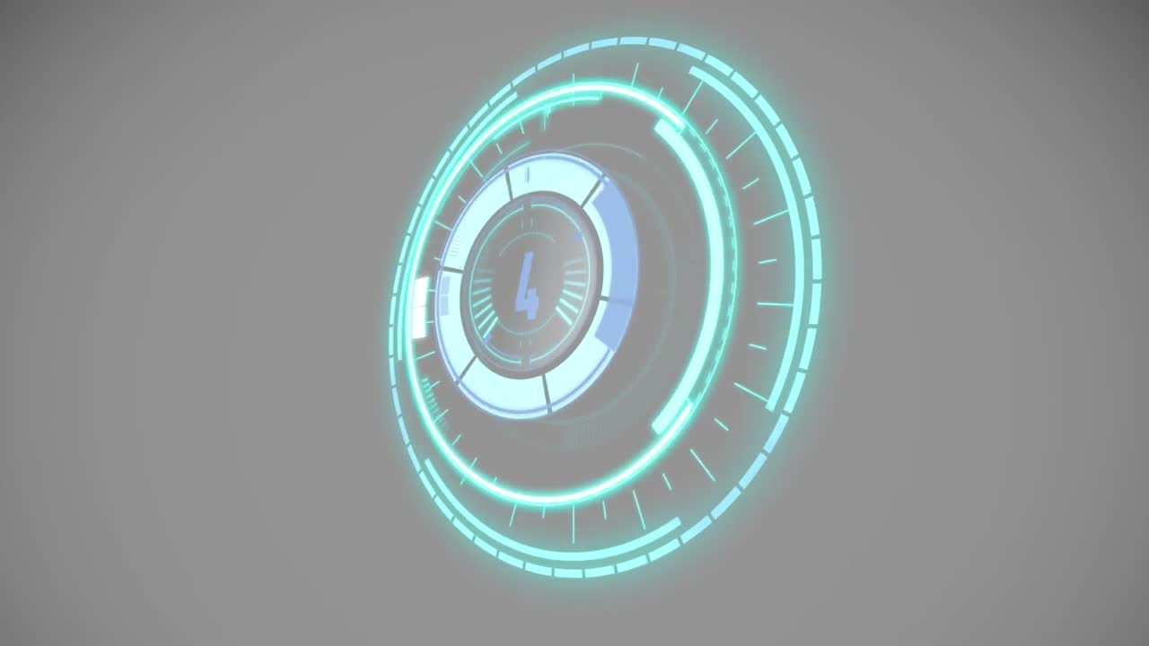 animación del escaneo del alcance con cuenta atrás sobre un fondo gris