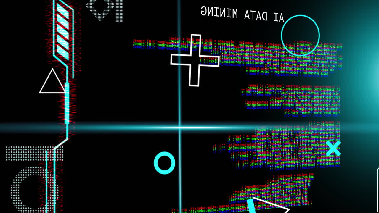 animación de rayos de escáner azules y procesamiento de archivos de minería de datos ai en fondo oscuro