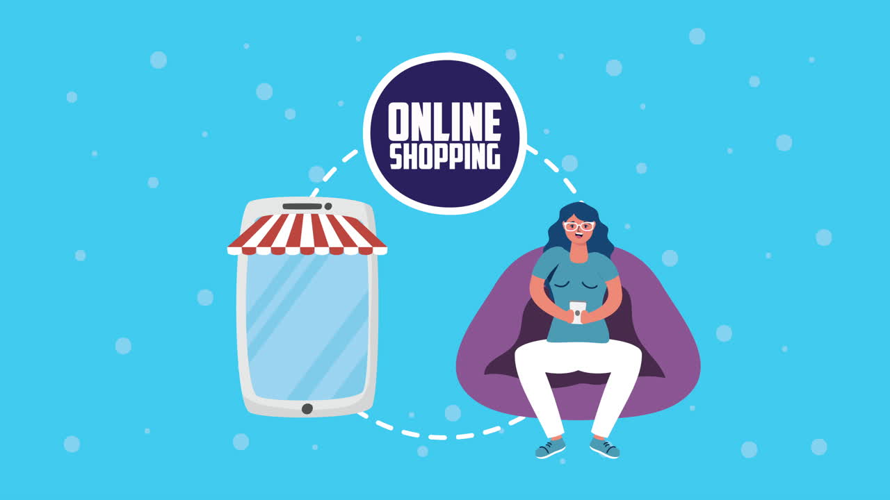 온라인 쇼핑하는 여자