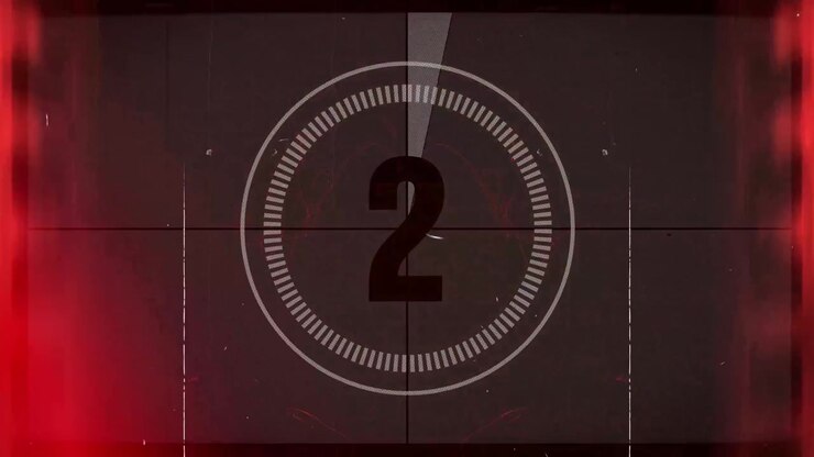 Vintage Film Countdown Leader with Red Light Effects