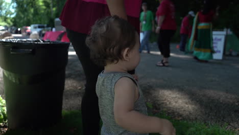 hispanic mexican american biracial latino toddler boy walking outside