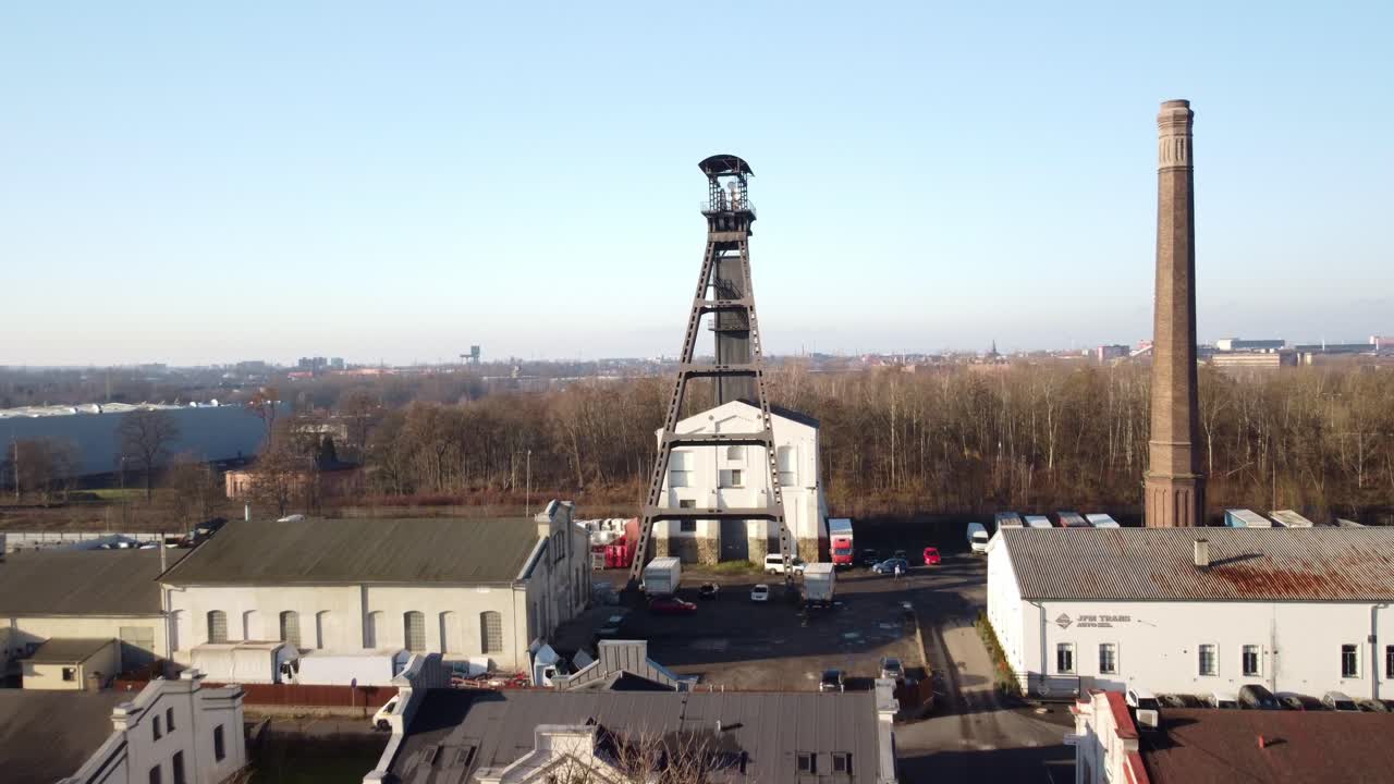 Old And Non-functional Facilities Of Alexander Coal Mine In Ostrava, Czech Republic. - aerial shot