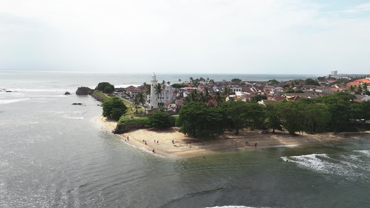 Drohnenansicht von Galle, Sri Lanka, Leuchtturm von Galle und mehr