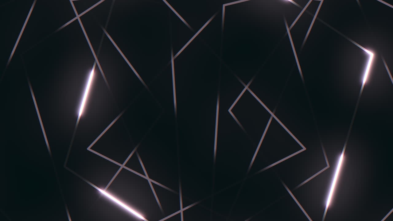 A striking monochrome abstract image featuring glowing lines and triangles arranged in a sleek geometric design, resulting in a modern and visually dynamic artwork