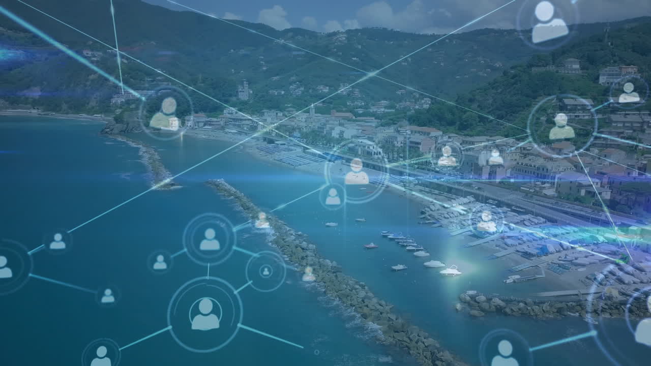 프로필 아이콘과 도시의 전망